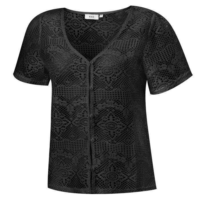 Damen Strickjacke im Häkeldesign