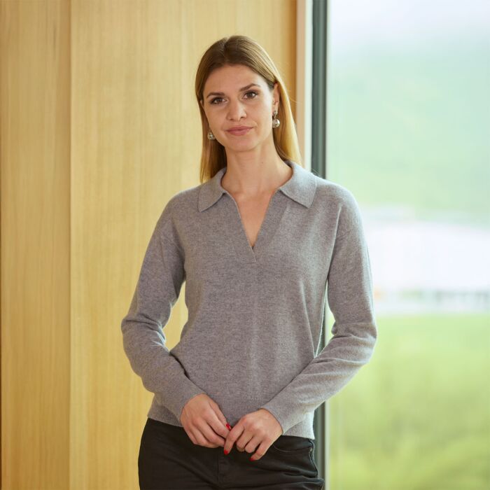 Damen Pullover mit Polokragen
