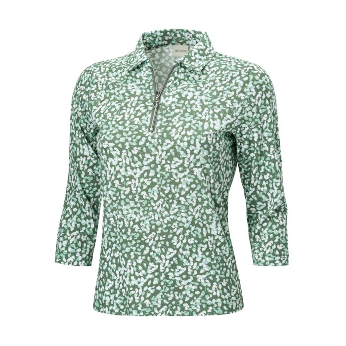 Polo dames zippé pimenté d'un imprimé all-over main product photo