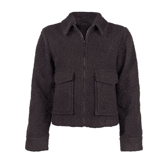 Damen Jacke im Bouclé-Look mit Reissverschluss
