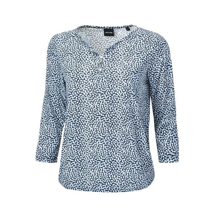Blouse imprimée avec manches 3/4 et fermeture boutonnée main product photo
