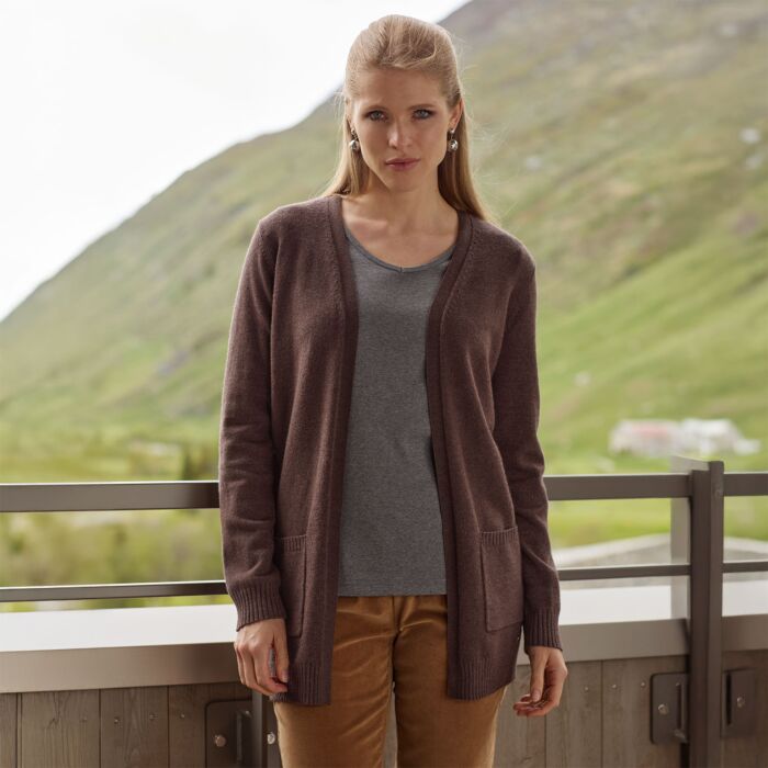 Cardigan en tricot à poches plaquées