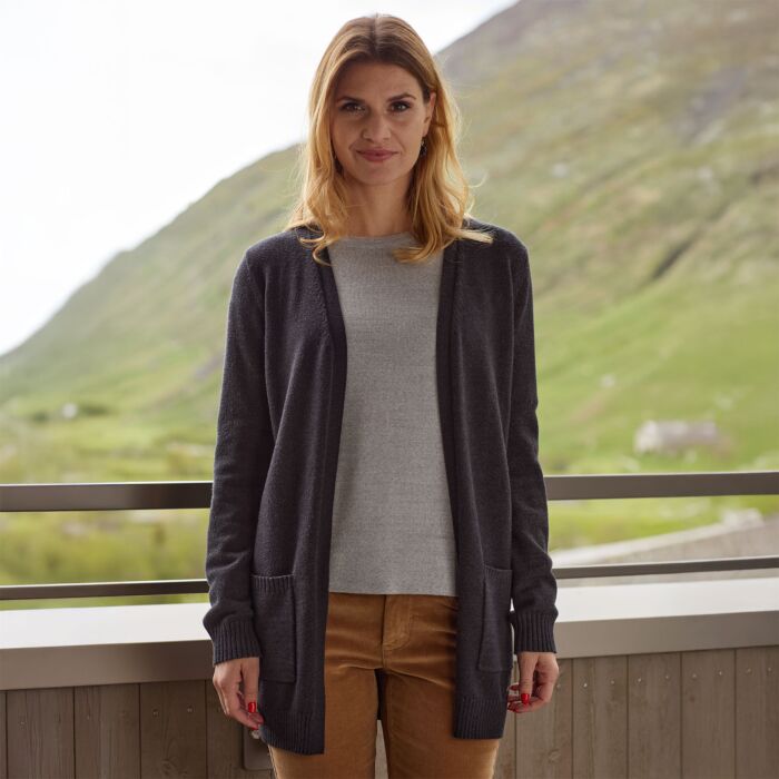Cardigan en tricot à poches plaquées