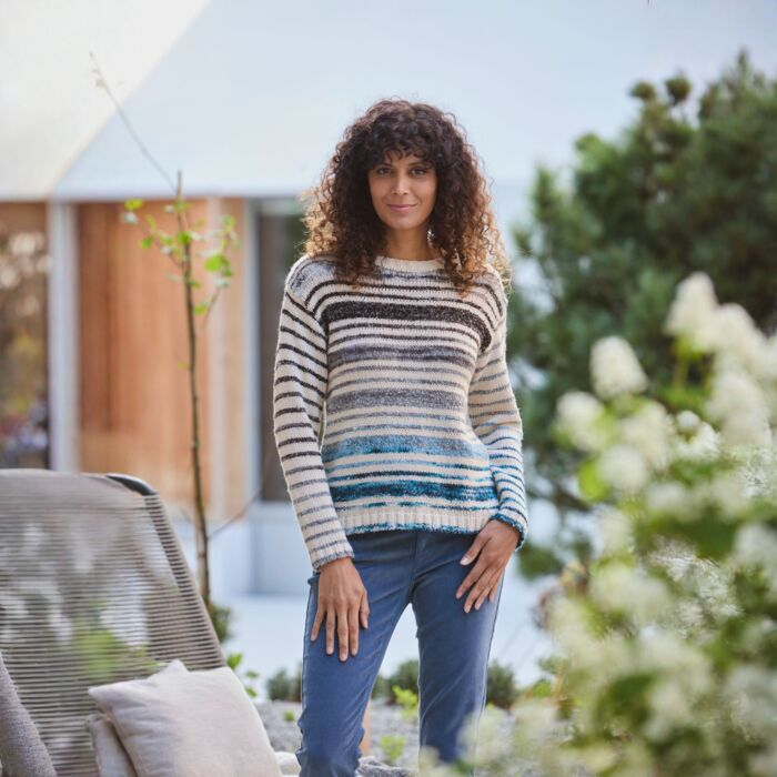 Pull-over dames au look multicolore