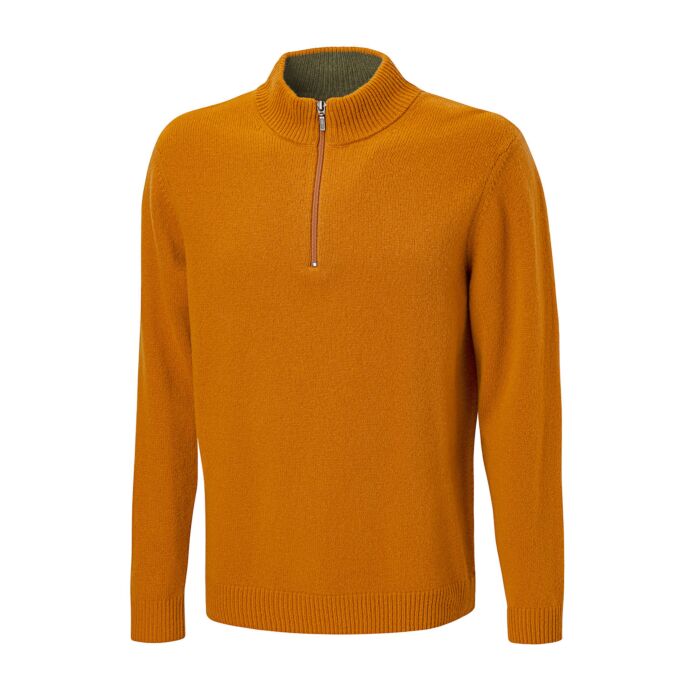 Pull camionneur zippé en laine d'agneau main product photo