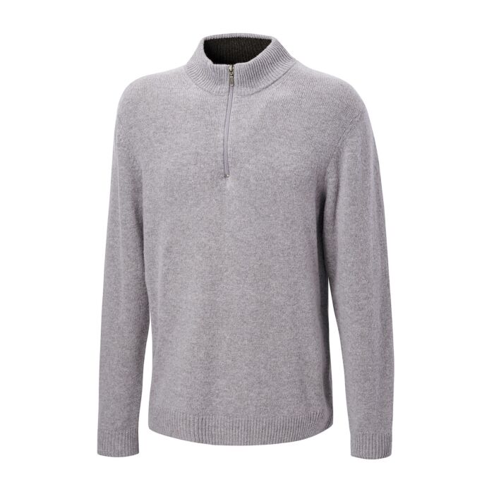 Pull camionneur zippé en laine d'agneau