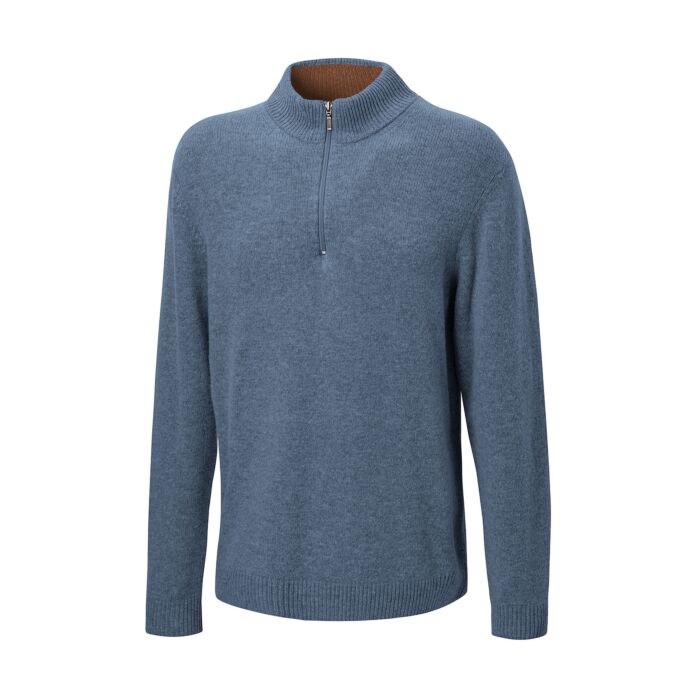 Pull camionneur zippé en laine d'agneau