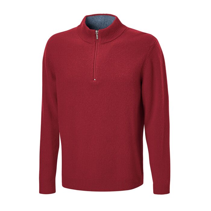 Pull camionneur zippé en laine d'agneau