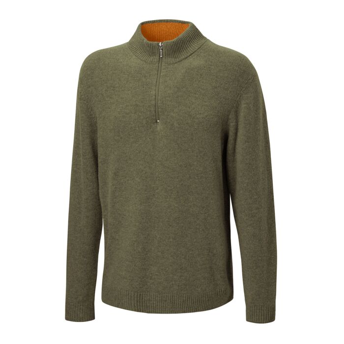 Pull camionneur zippé en laine d'agneau