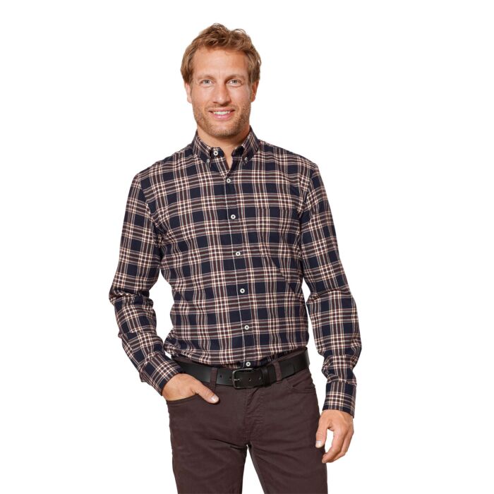 Casual-Flanellhemd mit Brusttasche