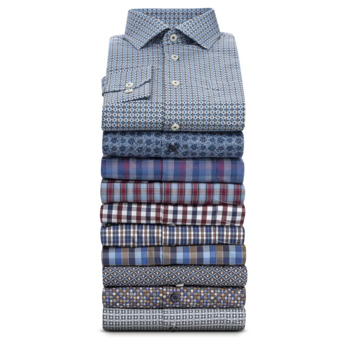 Chemise à manches longues et imprimé all-over, repassage superflu