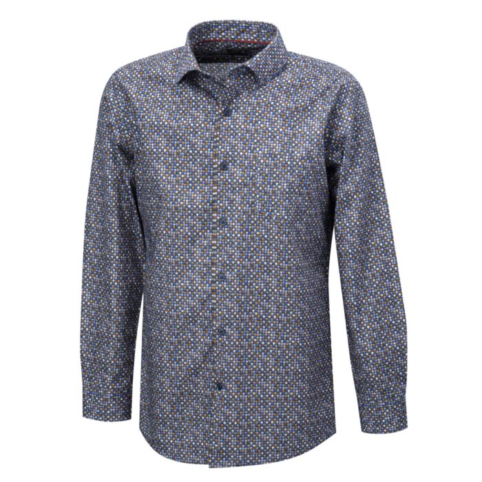 Chemise à manches longues et imprimé all-over, repassage superflu