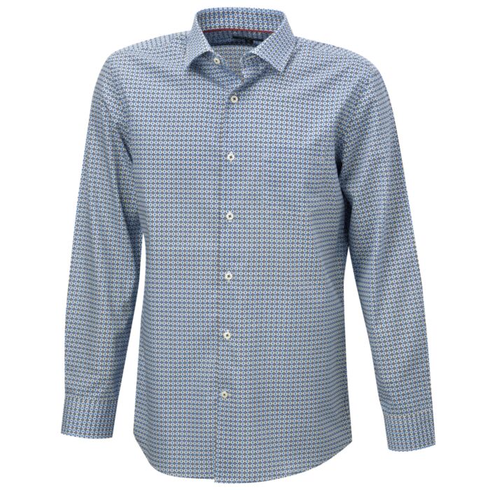 Chemise à manches longues et imprimé all-over, repassage superflu