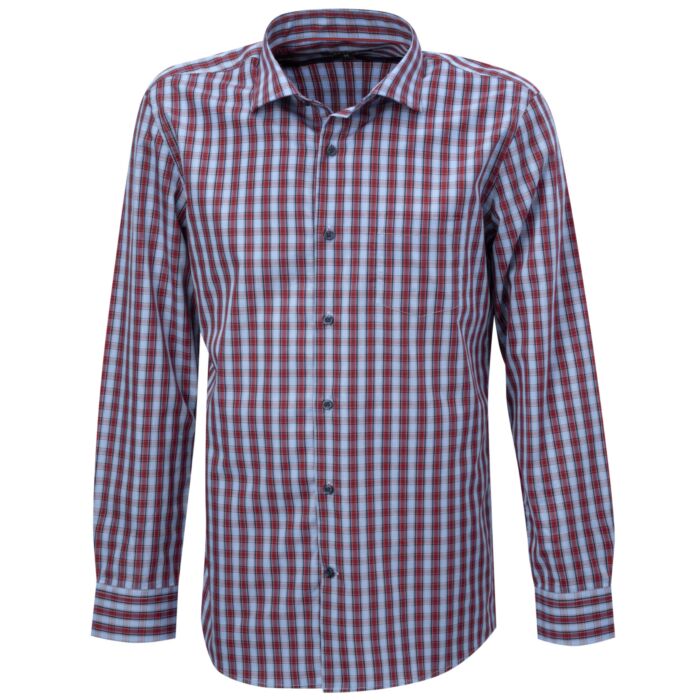 Chemise à manches longues et carreaux, repassage superflu