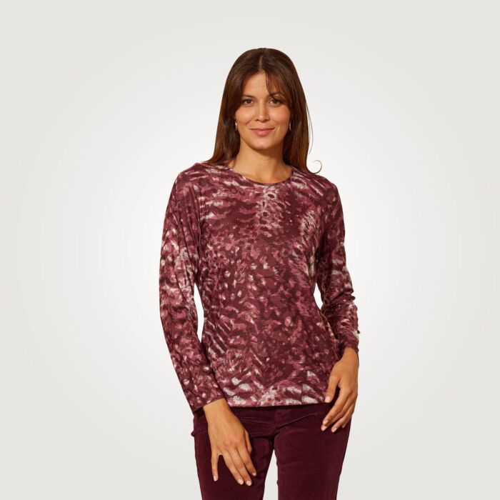 Shirt imprimé à manches longues pour dames