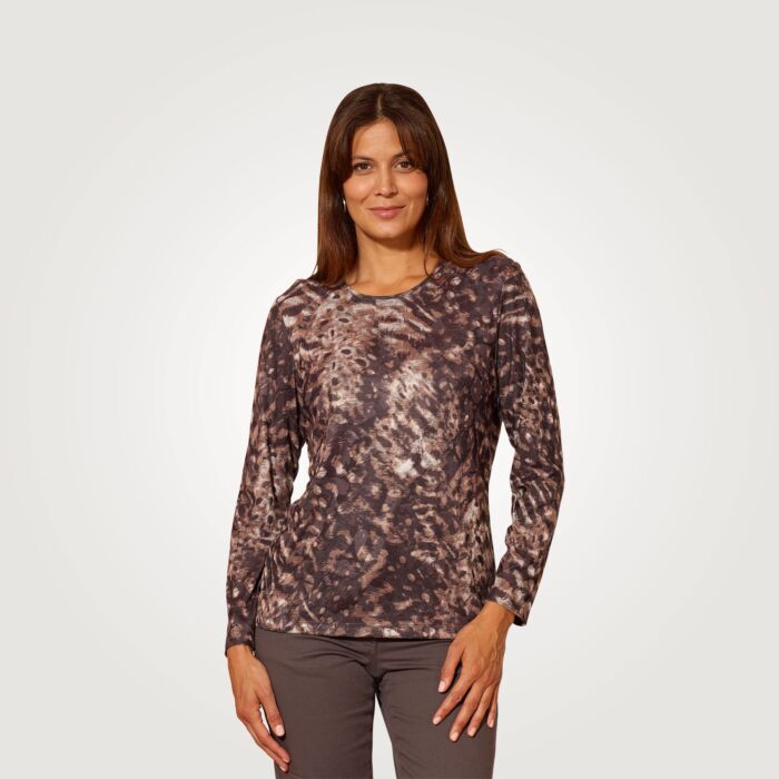 Shirt imprimé à manches longues pour dames