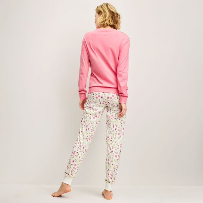 Calida Damenpyjama langarm mit Bündchen