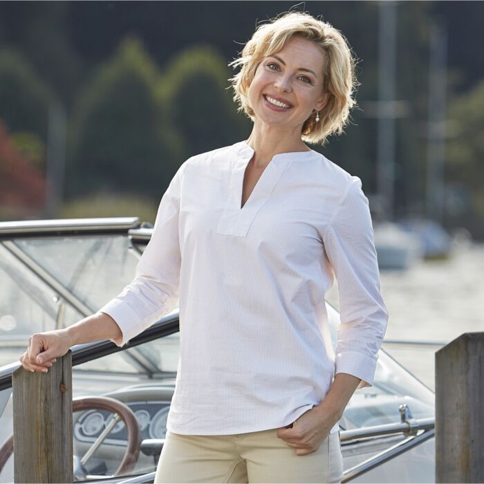 Damen Tunika-Bluse, 3/4-Ärmel,