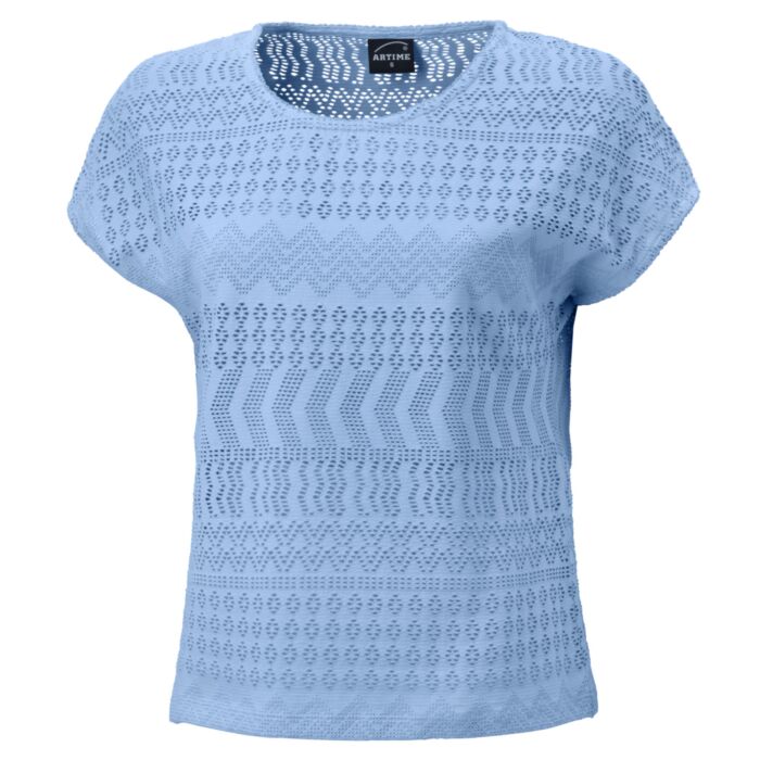 Damen Ajour T-Shirt mit angeschnittenen Ärmeln main product photo