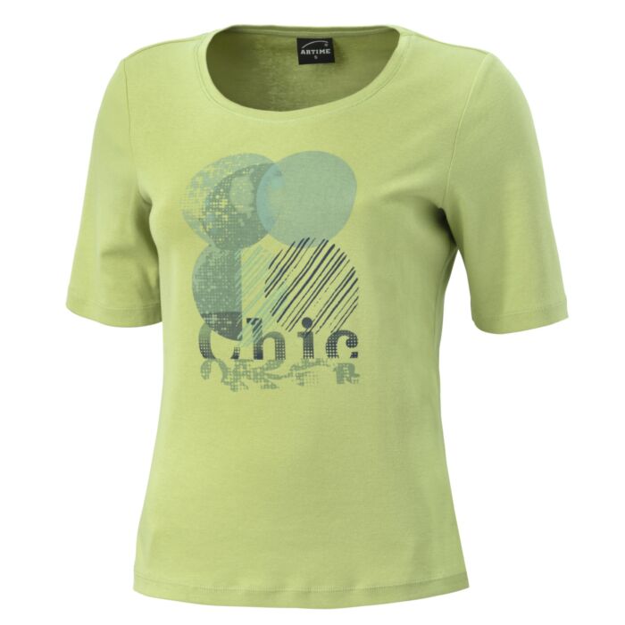 Damen Rib T-Shirt, mit Frontprint main product photo