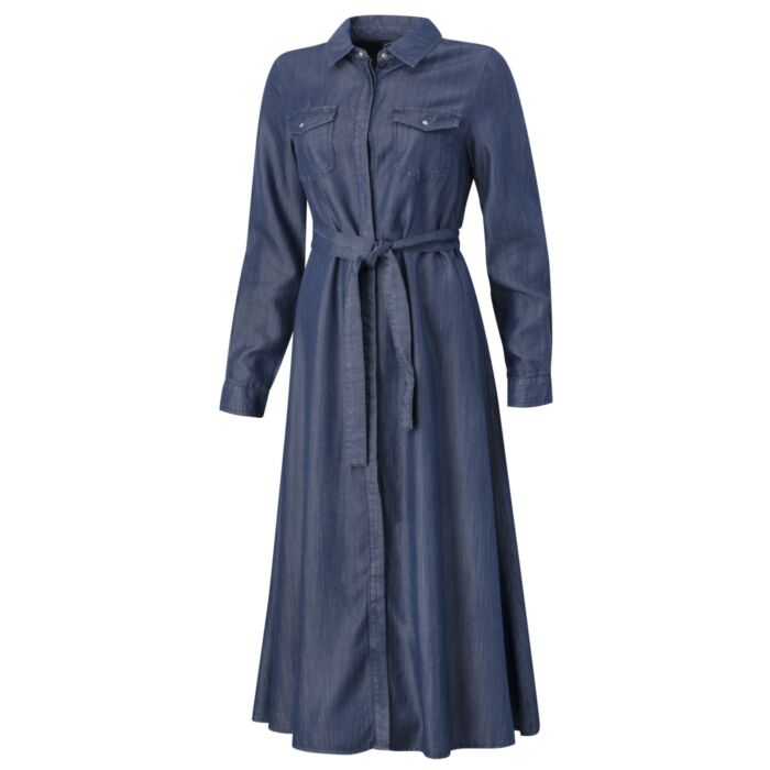 Artime Damen Lyocell Kleid, Jeansoptik, Midi-Länge , dark blue denim