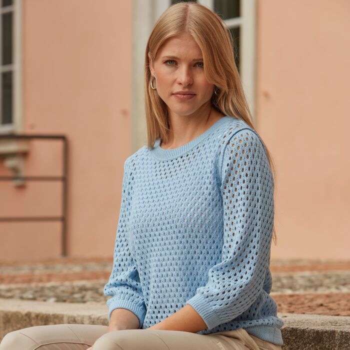 Pull-over en tricot ajouré pour dames