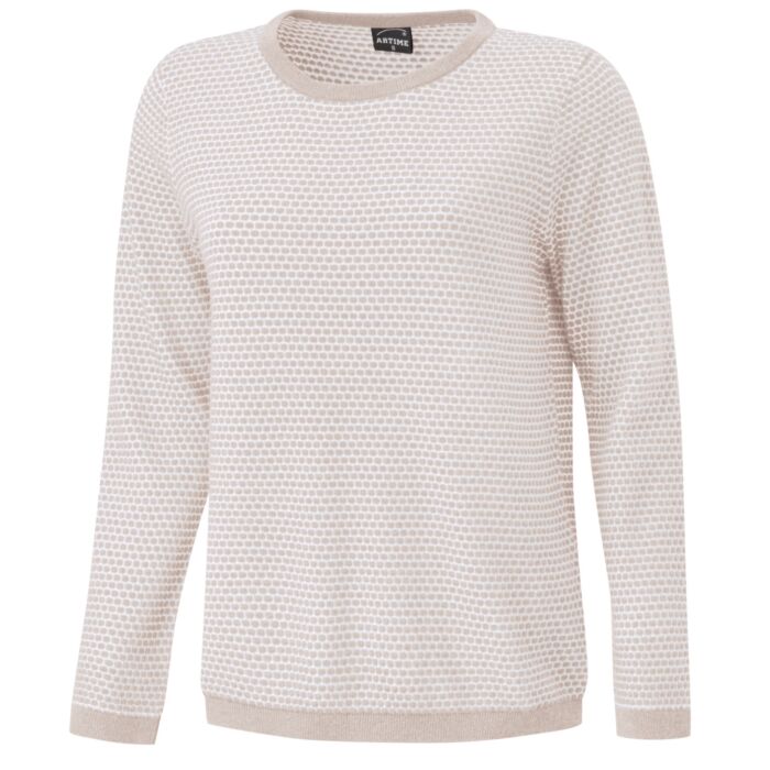 Pull-over pour dames à structure Two-Tone et encolure arrondie