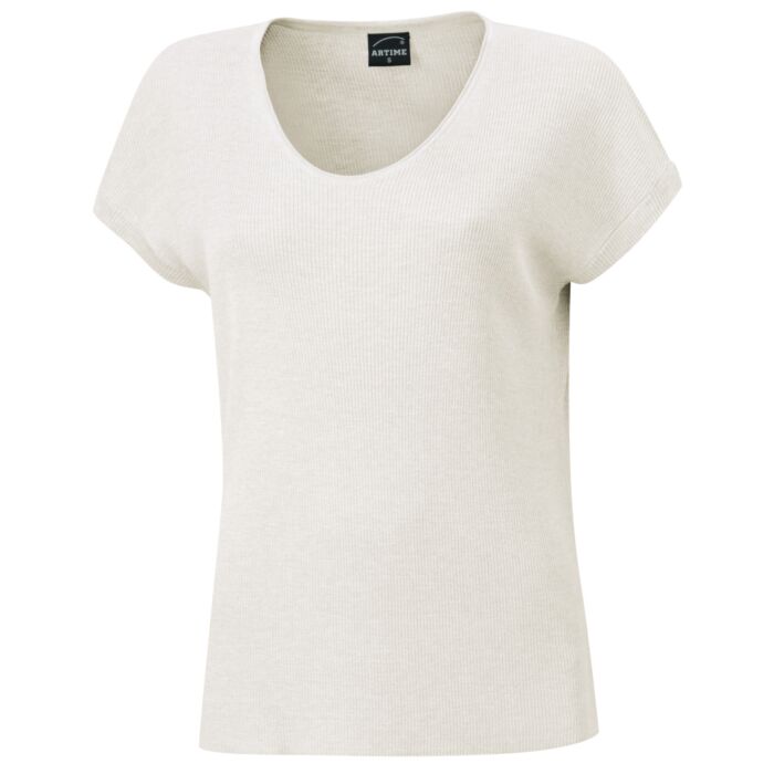 Damen Lurex T-Shirt mit angeschnittenen Ärmeln