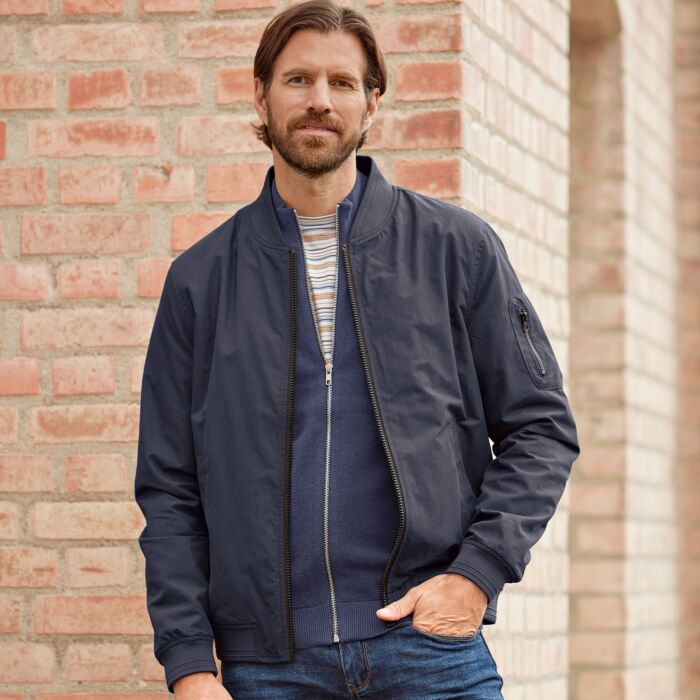 Herren Blouson mit Taschen und Rippbündchen