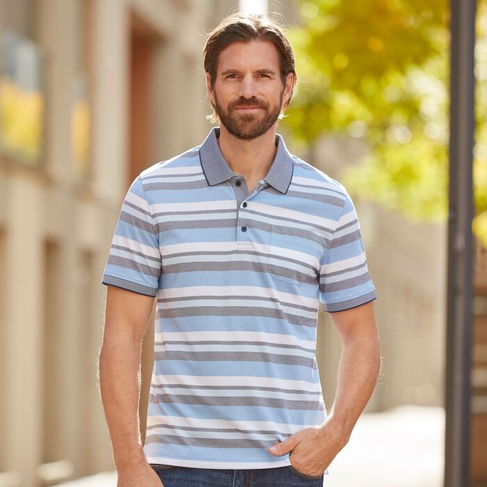 Herren Polo-Shirt «Rayas», Easy Care