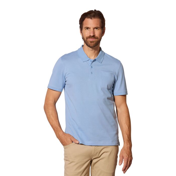 Polo uni pour hommes, avec poche de poitrine