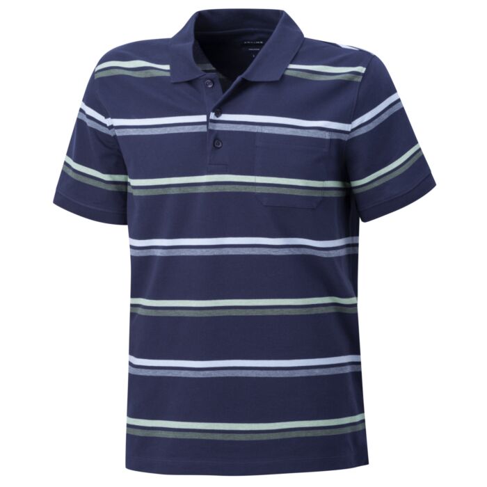 Herren Polo-Shirt «Gestreift», mit Brusttasche