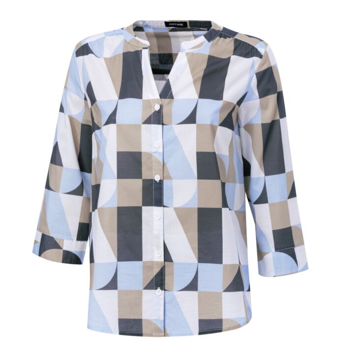 Tunika Bluse mit geometrischem Print