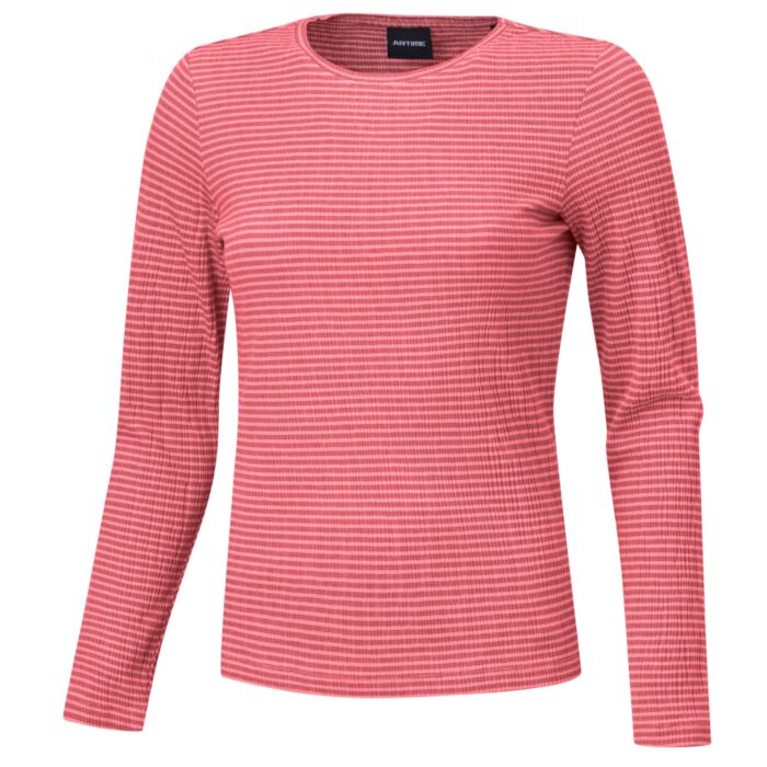 Langarm Shirt mit Struktur, gestreift