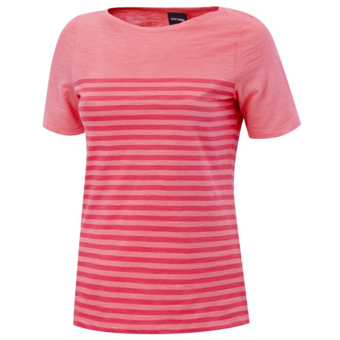 Artime Gestreiftes T-Shirt in Flammgarn-Optik , koralle