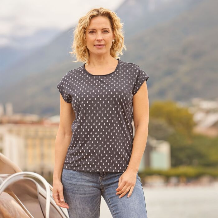 T-shirt imprimé aspect fil flammé