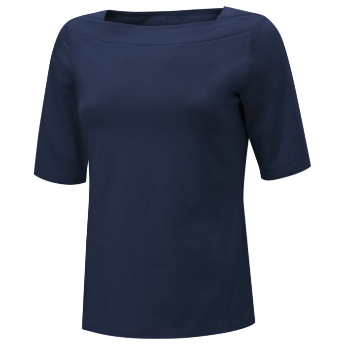 T-shirt uni pour dames avec encolure carrée