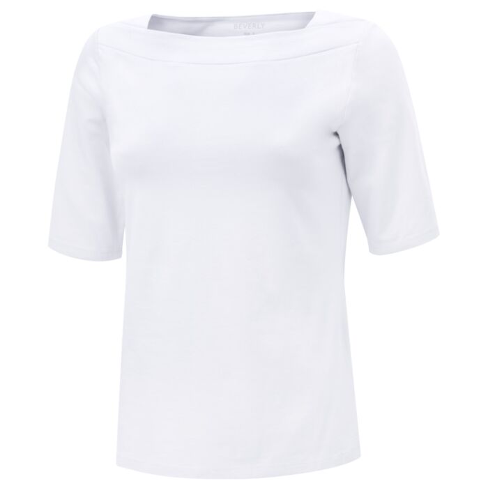 T-shirt uni pour dames avec encolure carrée