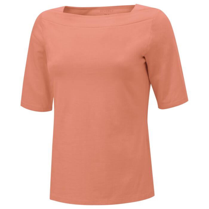 T-shirt uni pour dames avec encolure carrée