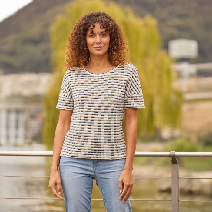 T-shirt en maille, rayé