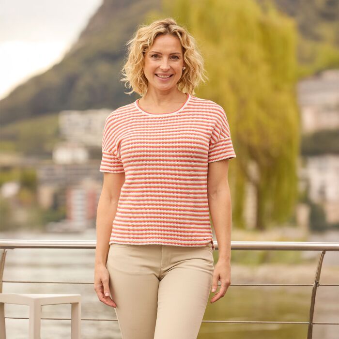 T-shirt en maille, rayé