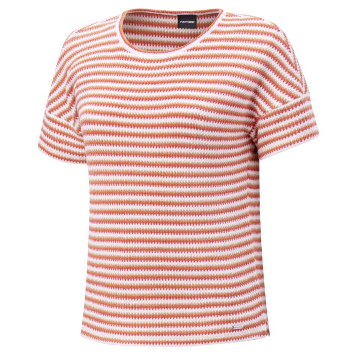 Artime T-shirt en maille, rayé , orange