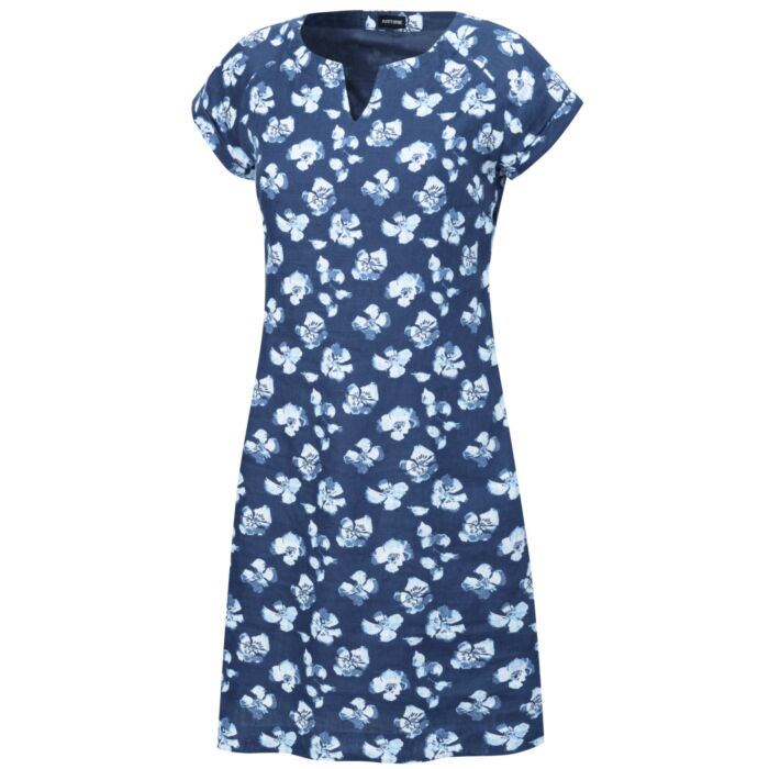 Artime Robe d'été en lin avec imprimé allover , marine