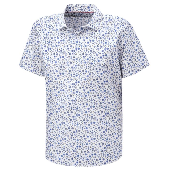 Artime Herren Kurzarmhemd mit Print, bügelfrei grün-blau-weiss