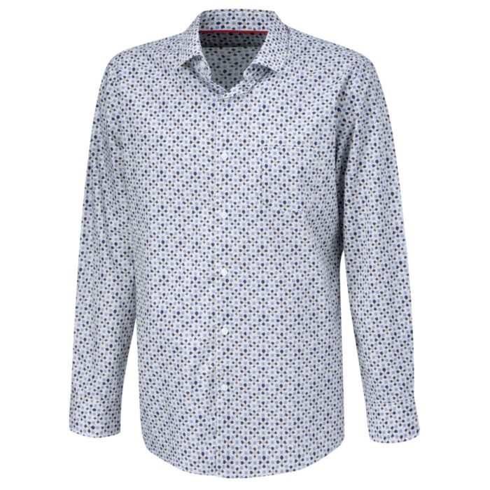 Herren langarmhemd mit Print, bügelfrei