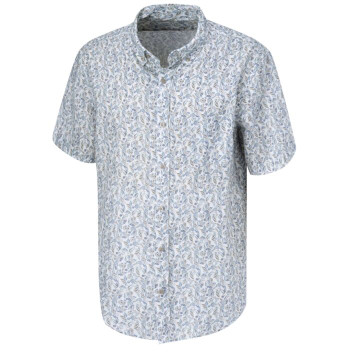 Chemise à manches courtes en lin avec poche poitrine