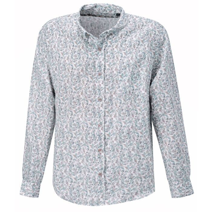 Artime Leinen-langarmhemd mit Brusttasche mint