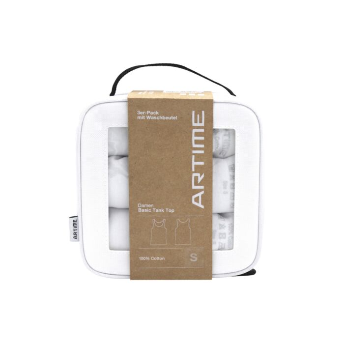 Lot de 3 tank tops basiques + sac de lavage