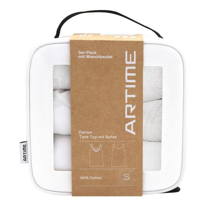 Lot de 3 tank tops dentelle + sac de lavage