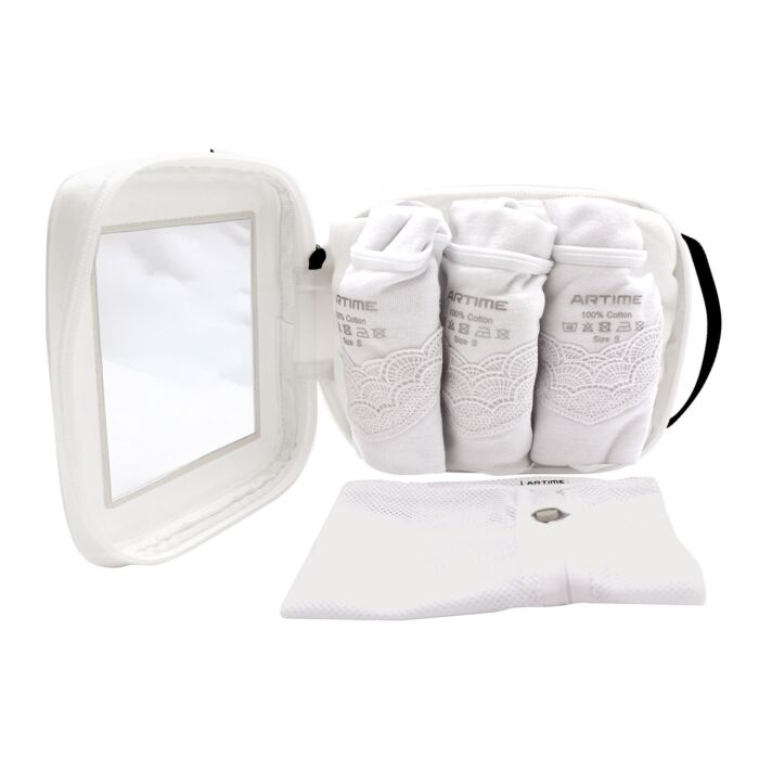 Lot de 3 tank tops dentelle + sac de lavage